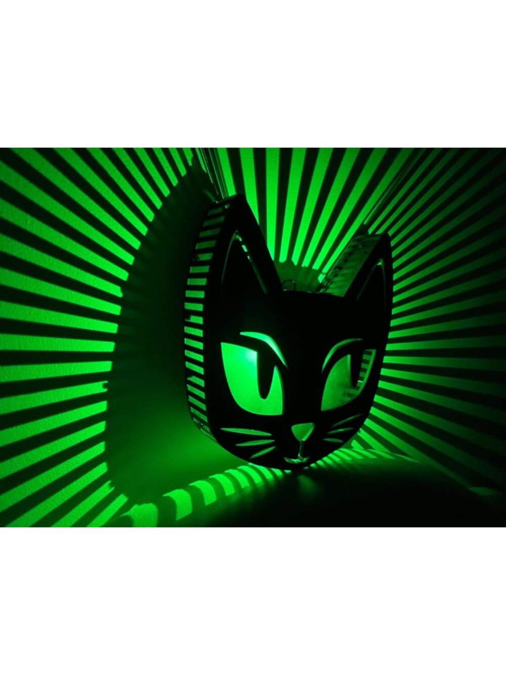 Battery Operated LED Black Cat Light for Halloween Wall & Tabletop Decor